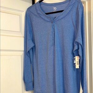 New direction woman’s Casual Blue Long Sleeve knit Top 2X